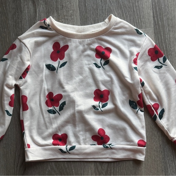 SHEIN Kids Floral Pajama Set - Red and Cream - Picture 3 of 5